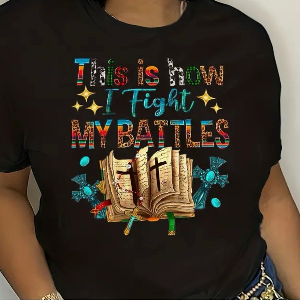 NEW Black Raised Words Print Tee S/ 1X - Picture 3 of 5